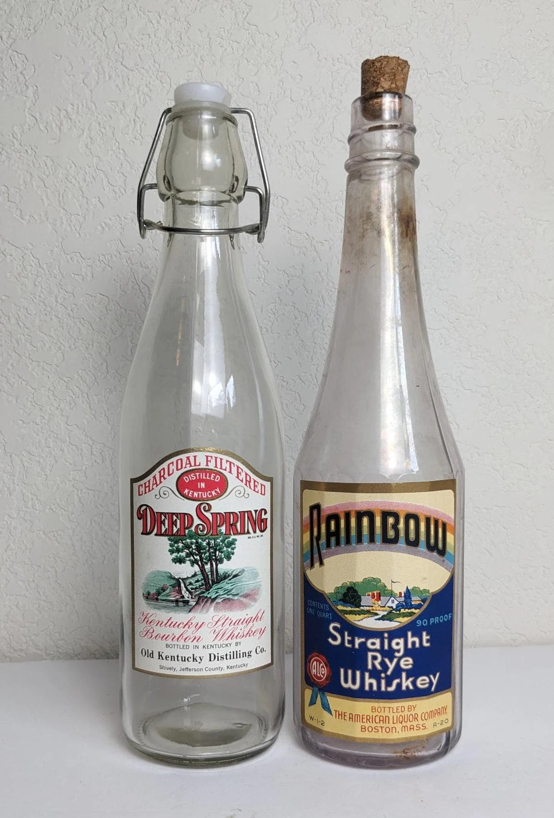 Vintage Antique Style Liquor Bottles - Bourbon Whiskey and Rye Whiskey Labels