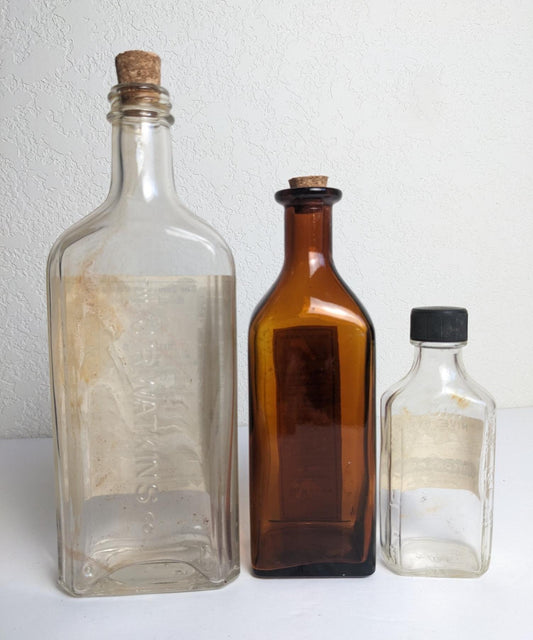 Vintage Antique Style Medicine Drug Store Bottles