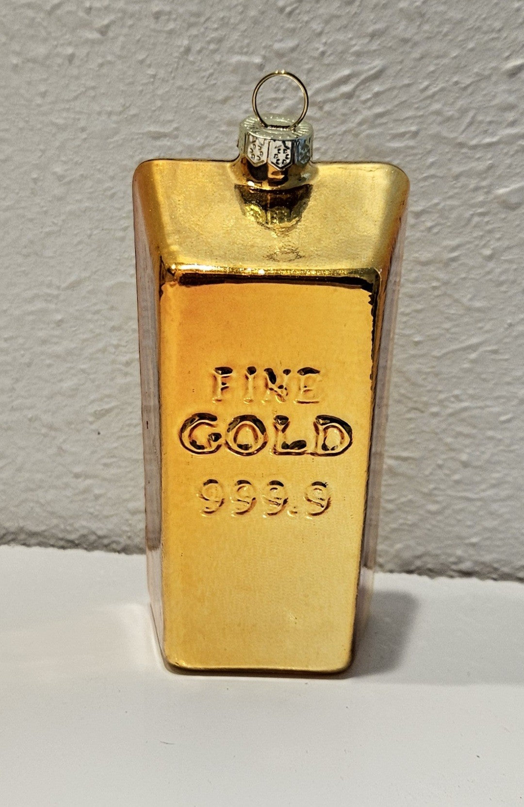 Fine Gold Bar Glass Christmas Tree Hanging Ornament