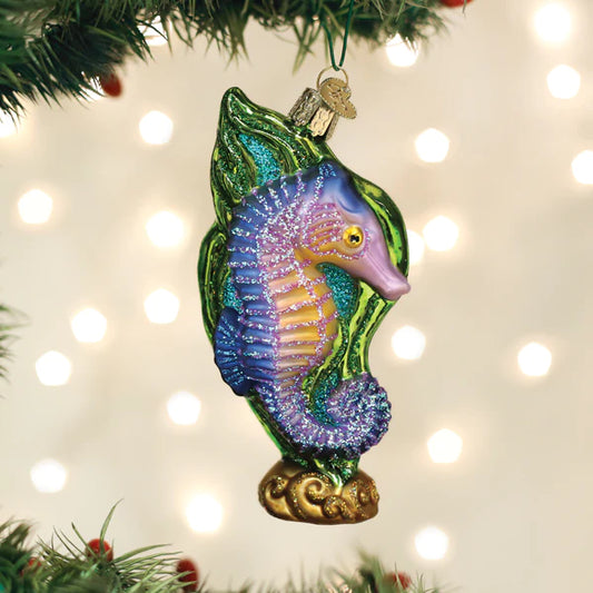 Bright Seahorse Old World Christmas Glass ornament
