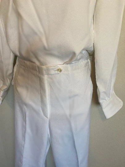 Vintage Women's Clothing 2 Piece Set Silk Blouse & Pant