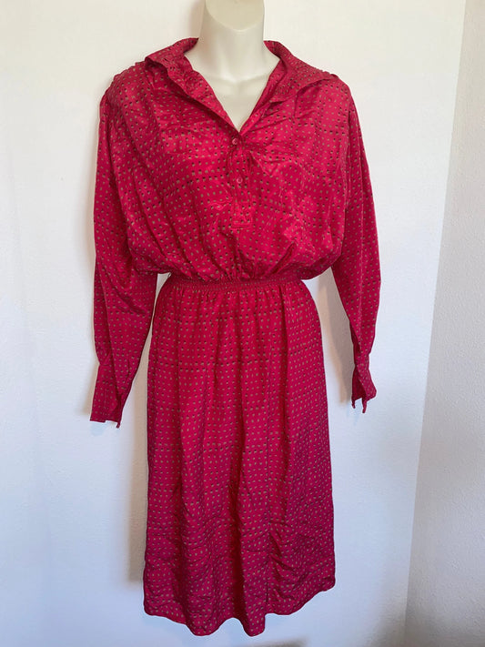 Vintage 70's Charlotte Ford Boutique Magenta Dress