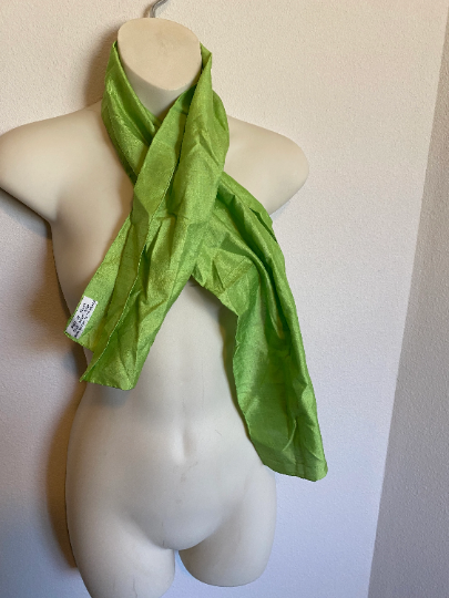 Green Scarf 100% Pure Silk Hand Woven Womenswear