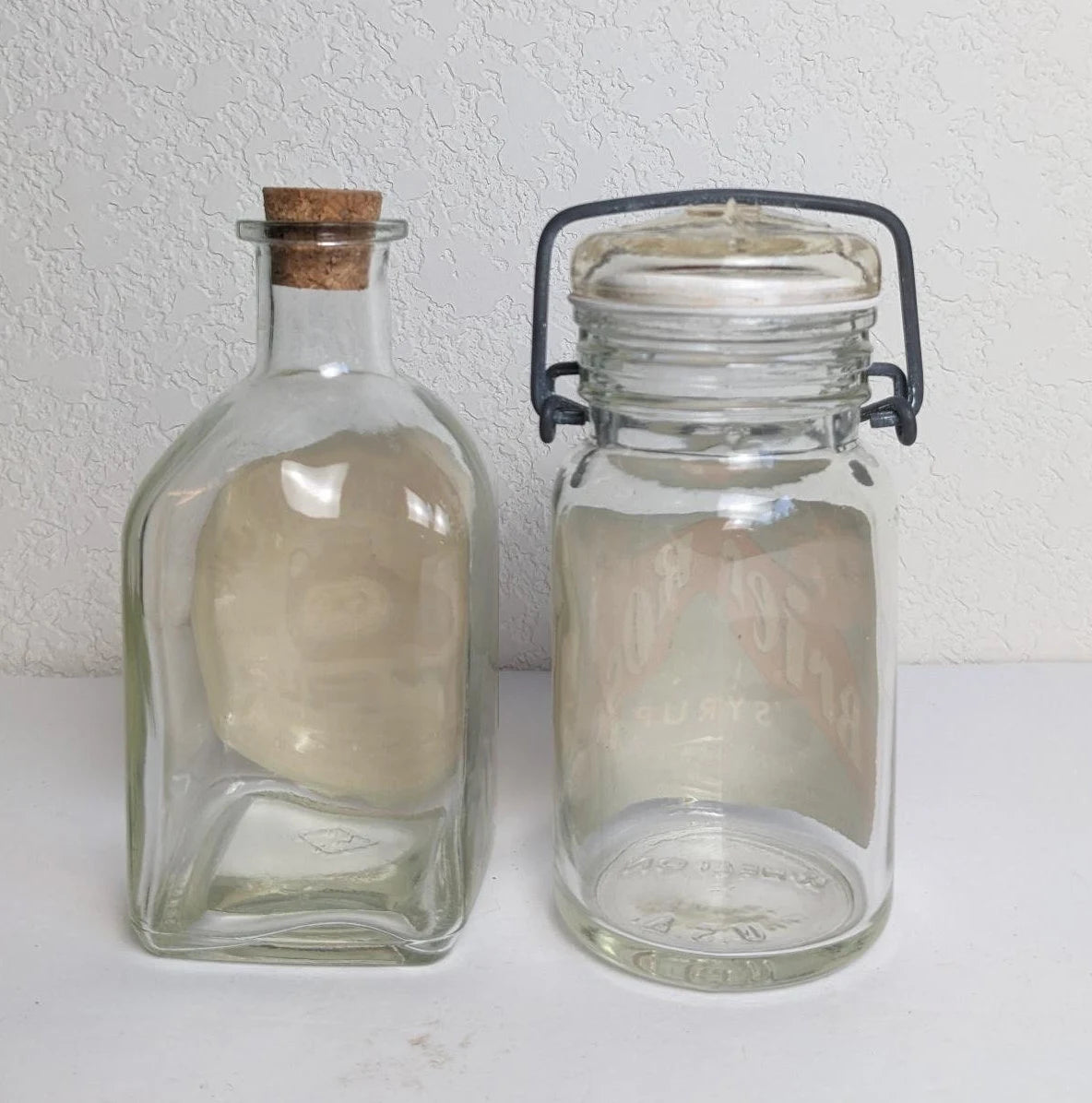 Vintage Antique Style Syrup Kitchen Bottles