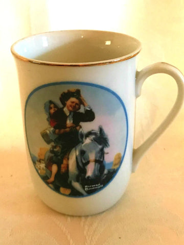 Vintage Norman Rockwell Cup "Off to School" 1982