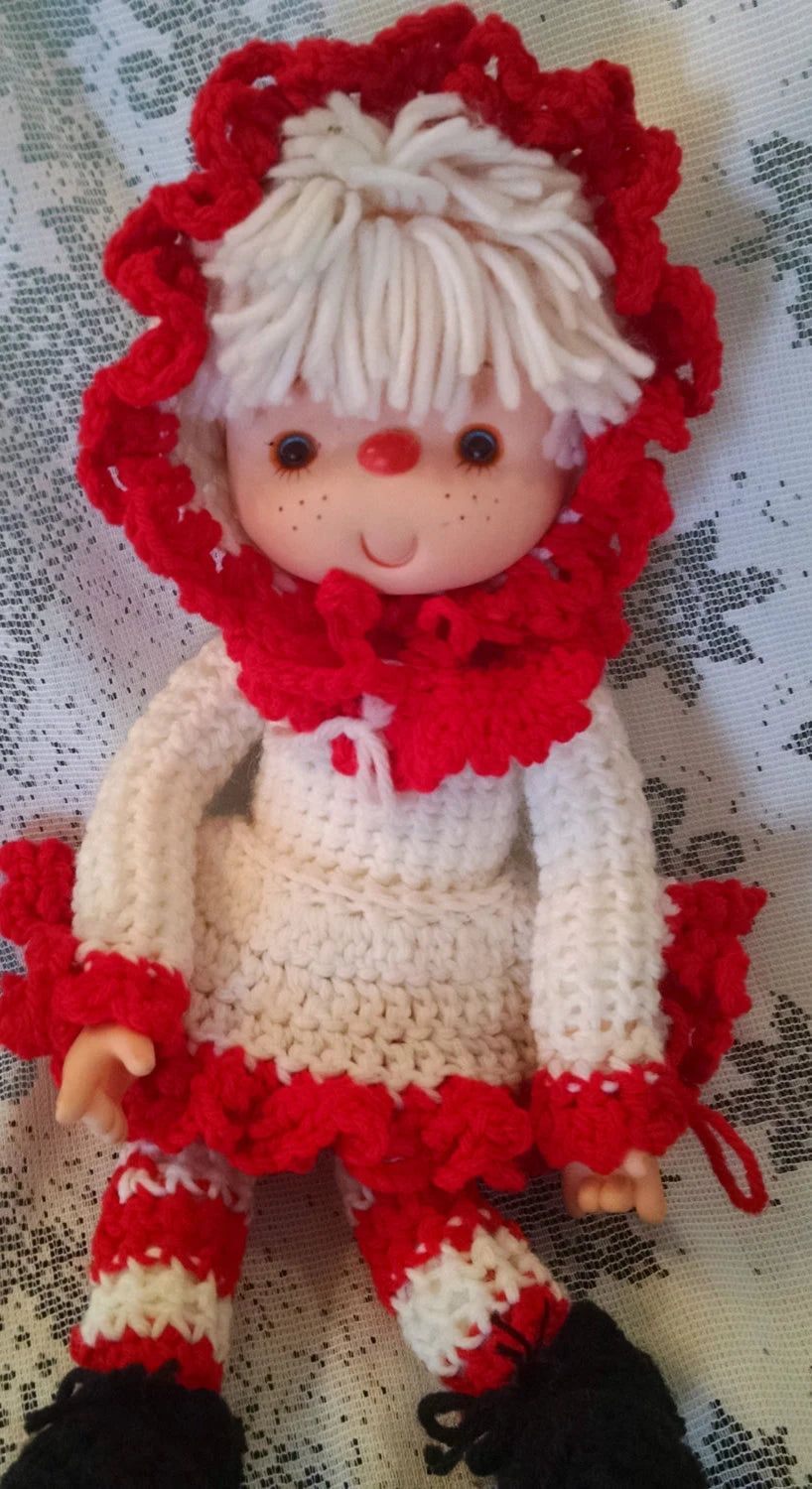 Vintage Doll Handmade Crotchet Strawberry Shortcake Doll