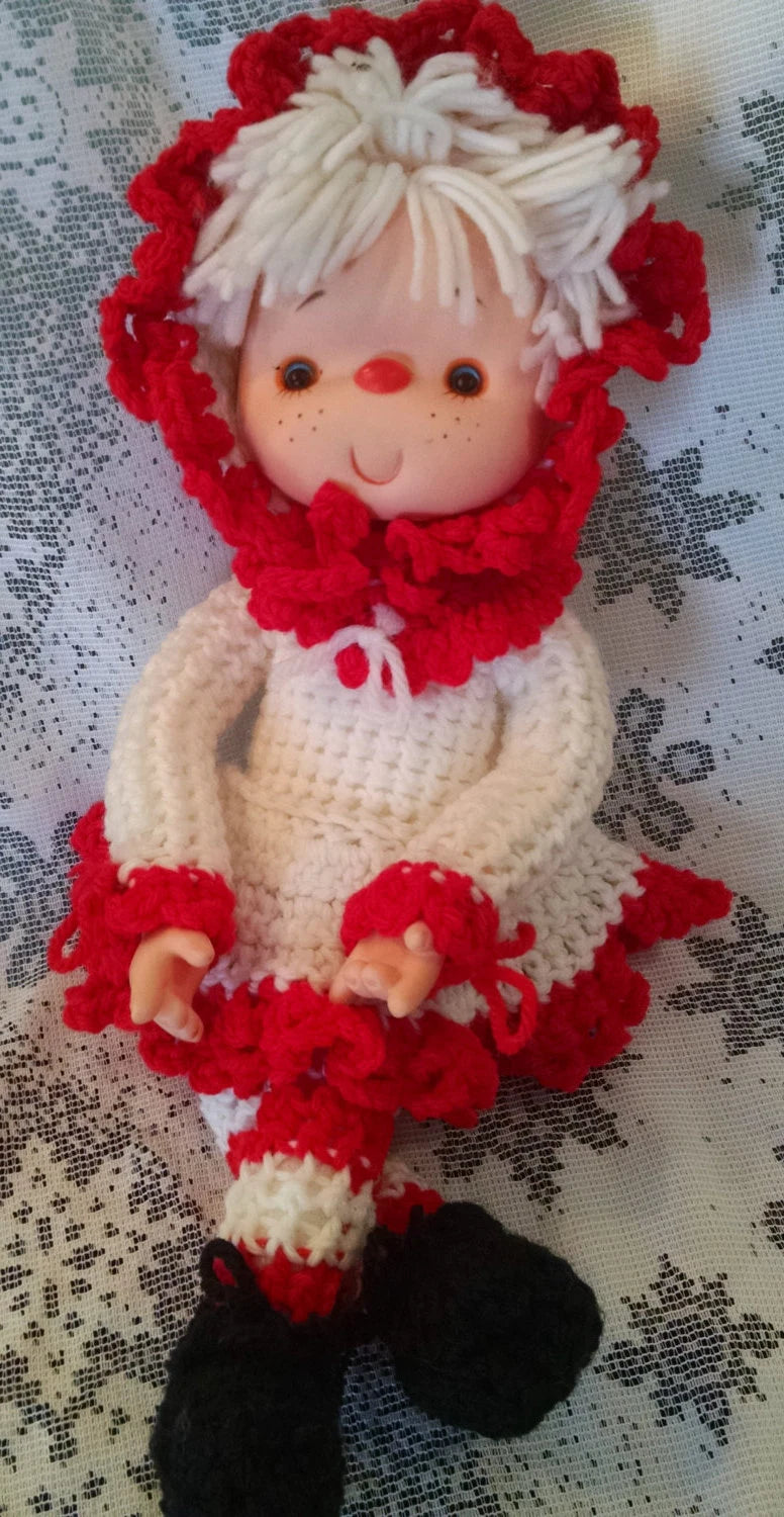 Vintage Doll Handmade Crotchet Strawberry Shortcake Doll