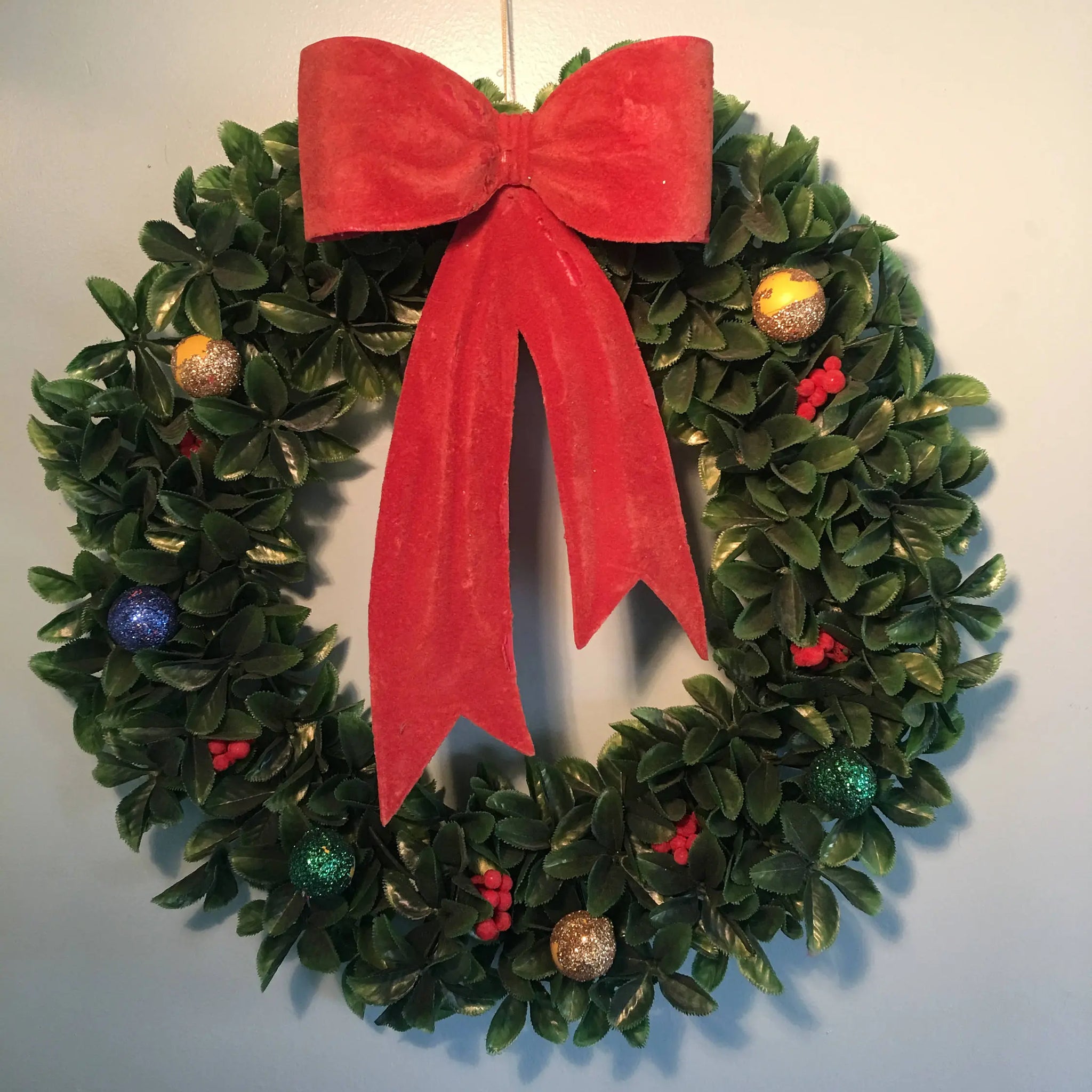 Vintage Large Plastic Christmas Wreath