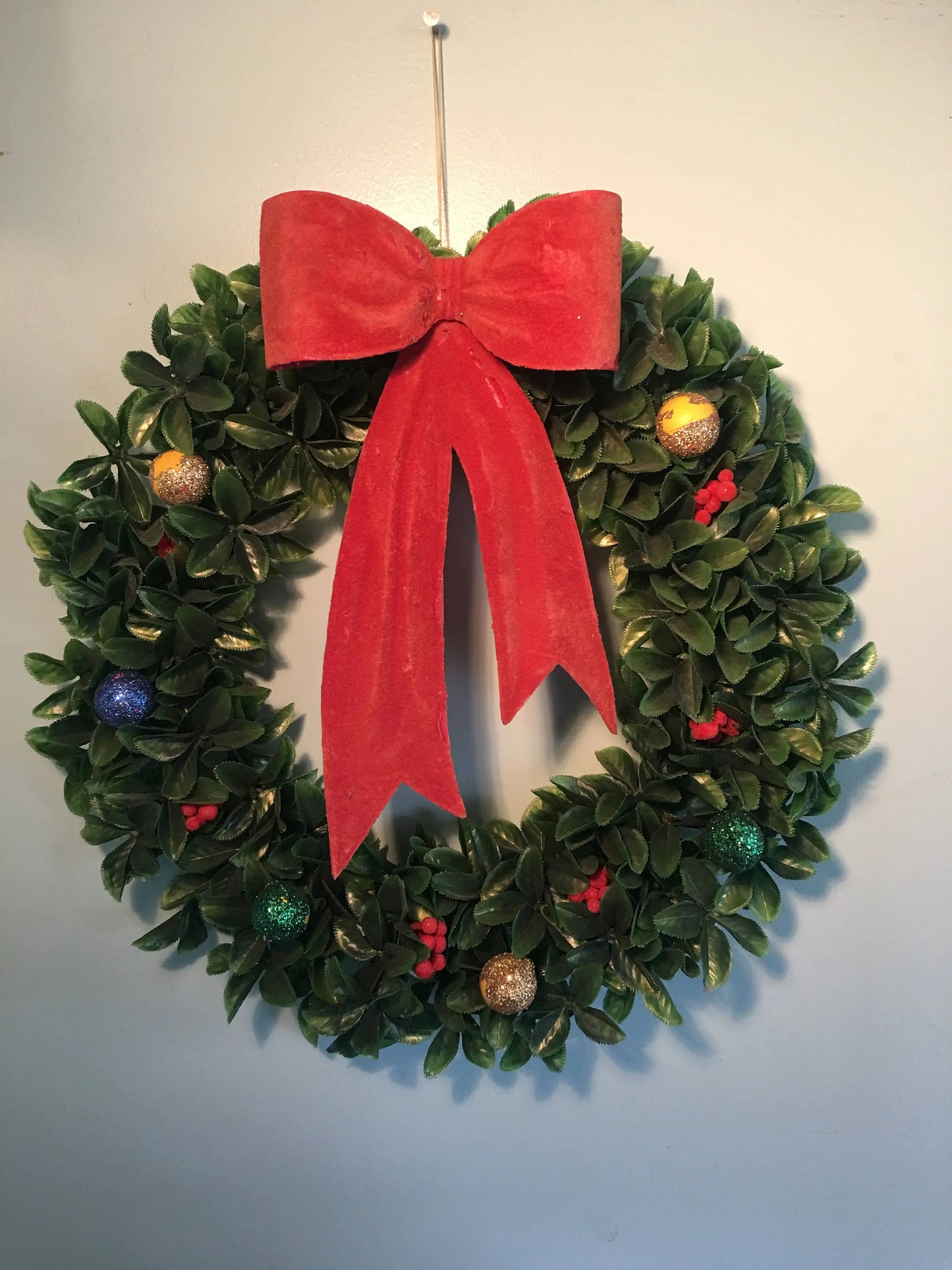 Vintage Large Plastic Christmas Wreath