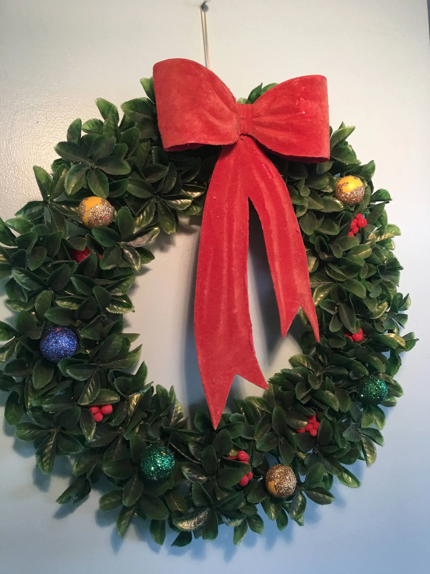 Vintage Large Plastic Christmas Wreath