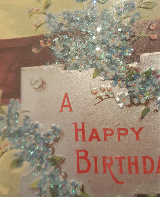 1907 Vintage Framed Birthday Postcard