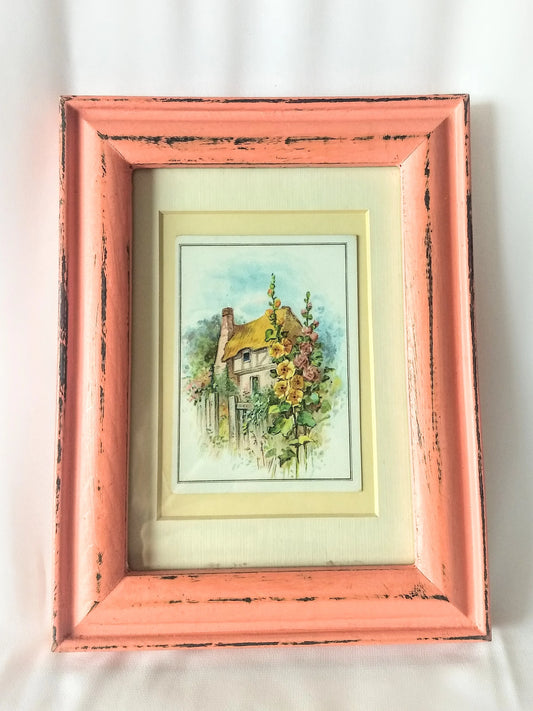 Vintage 1908 House Postcard in Distressed Frame