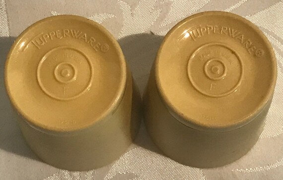 Pair Of Harvest Gold Tupperware Cups