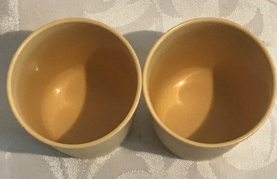 Pair Of Harvest Gold Tupperware Cups