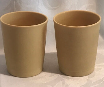 Pair Of Harvest Gold Tupperware Cups