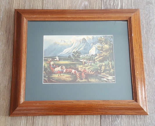 Vintage Postcard Early 1900's with Wooden Frame