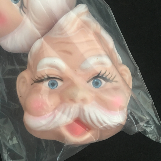 Vintage Santa Claus and Mrs. Claus Doll Faces for Craft Supply