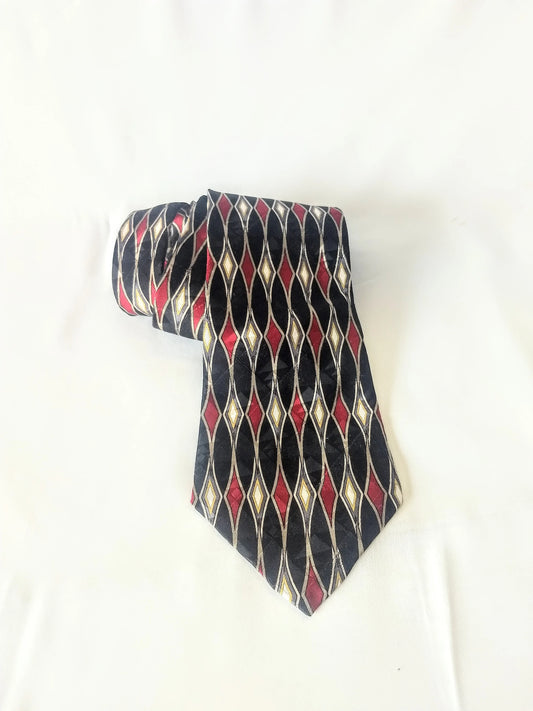 Vintage Men's Ziggurat by Mulberry Silk Tie