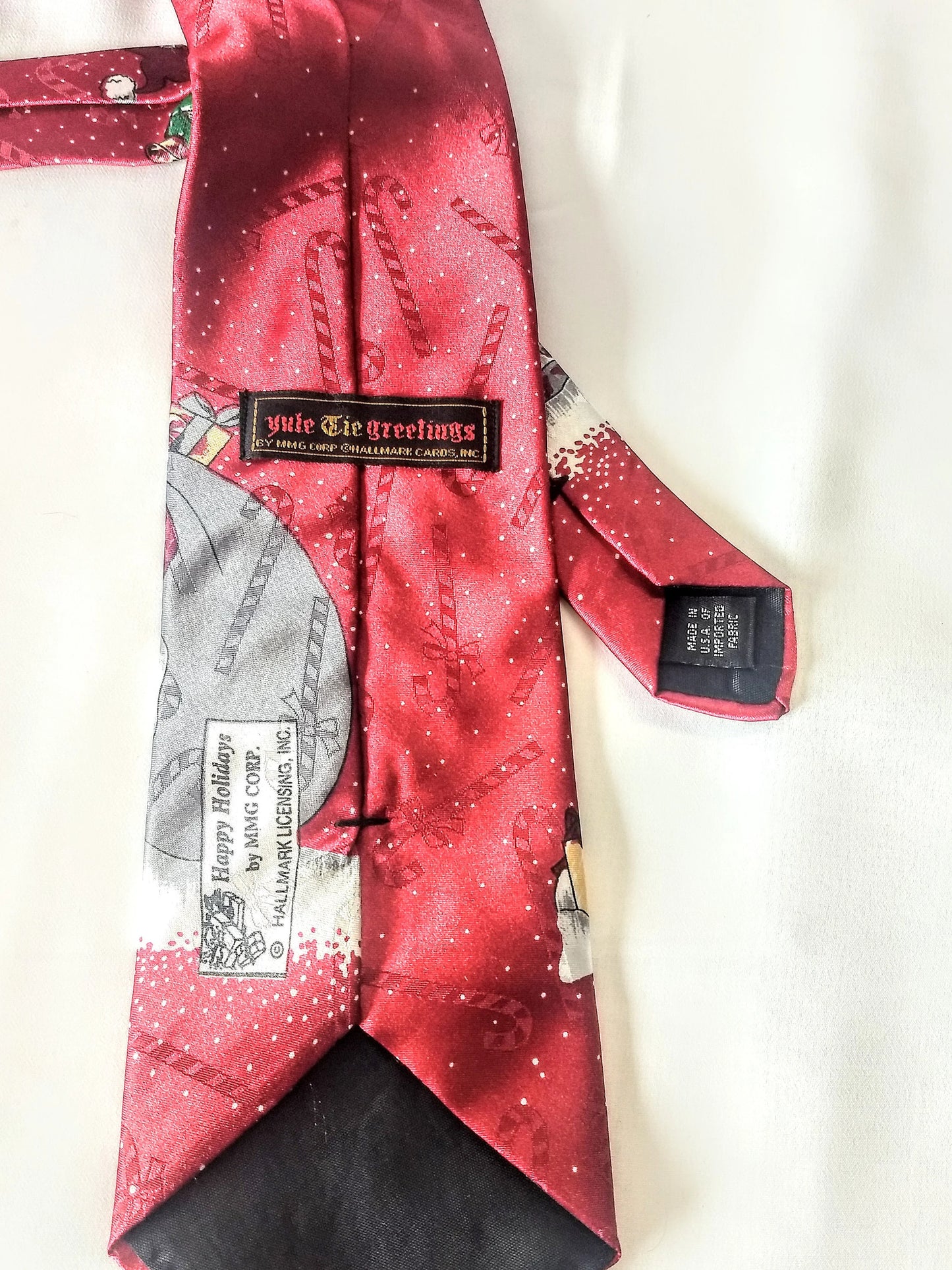 Men's Santa Red Tie Yule Tie Greetings