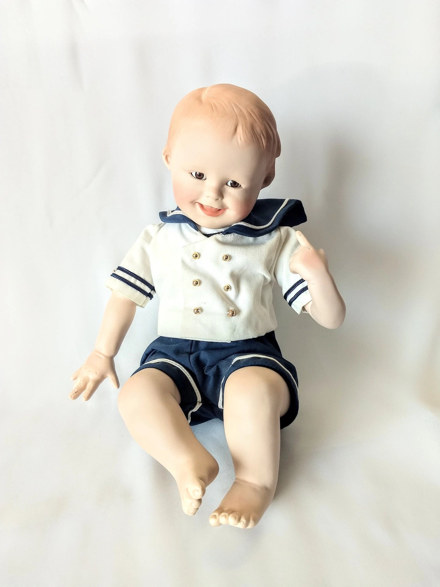 Vintage Sailor Porcelain Doll
