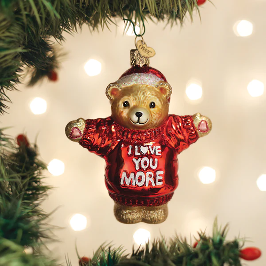 I Love You More Bear Old World Christmas Ornament