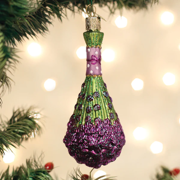 Bunch of Lavender Blown Glass Tree Ornament by Old World Christmas Dried Flowers
