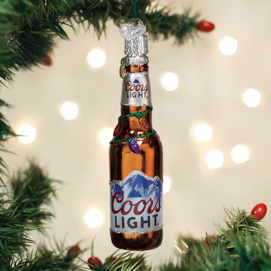 Holiday Coors Light Bottle Old World Christmas Ornament