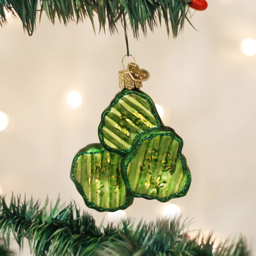 Pickle Chips Blown Glass Hanging Tree Ornament by Old World Christmas