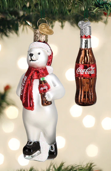 Coca-Cola Polar Bear Old World Christmas Ornament Set