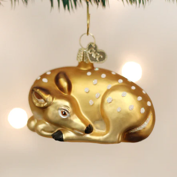 Baby Deer Fawn Blown Glass Tree Ornament by Old World Christmas