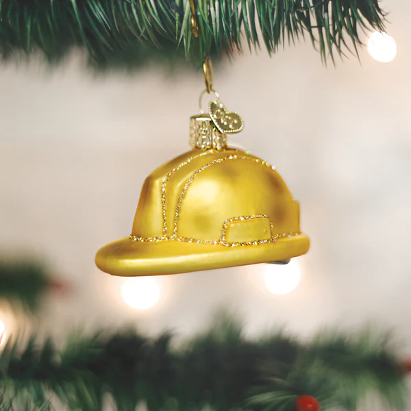 Construction Helmet Old World Christmas Ornament