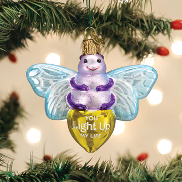 You Light Up My Life Firefly Beetle Blown Glass Hanging Tree Ornament by Old World Christmas