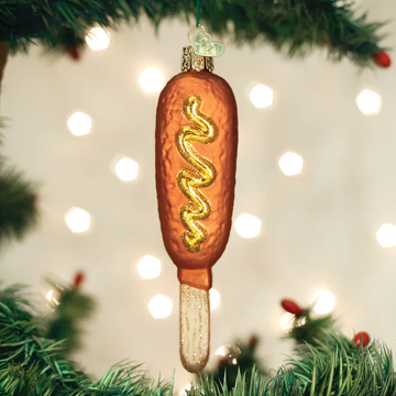 Corn Dog - Funny Junk Food Blown Glass Tree Ornament by Old World Christmas