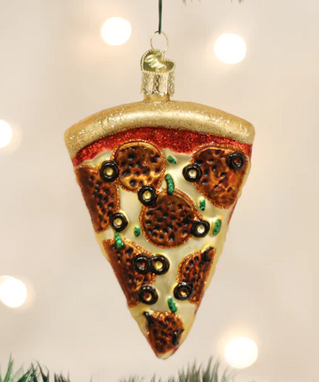 Pizza Slice Blown Glass Hanging Tree Ornament by Old World Christmas