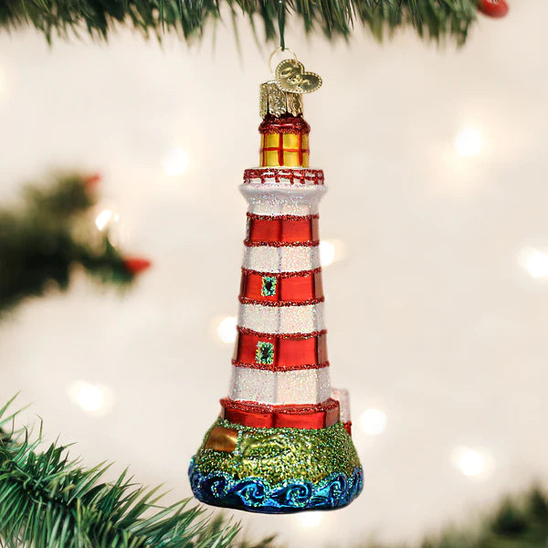 Old World Christmas Sambro Lighthouse Glass Tree Ornament