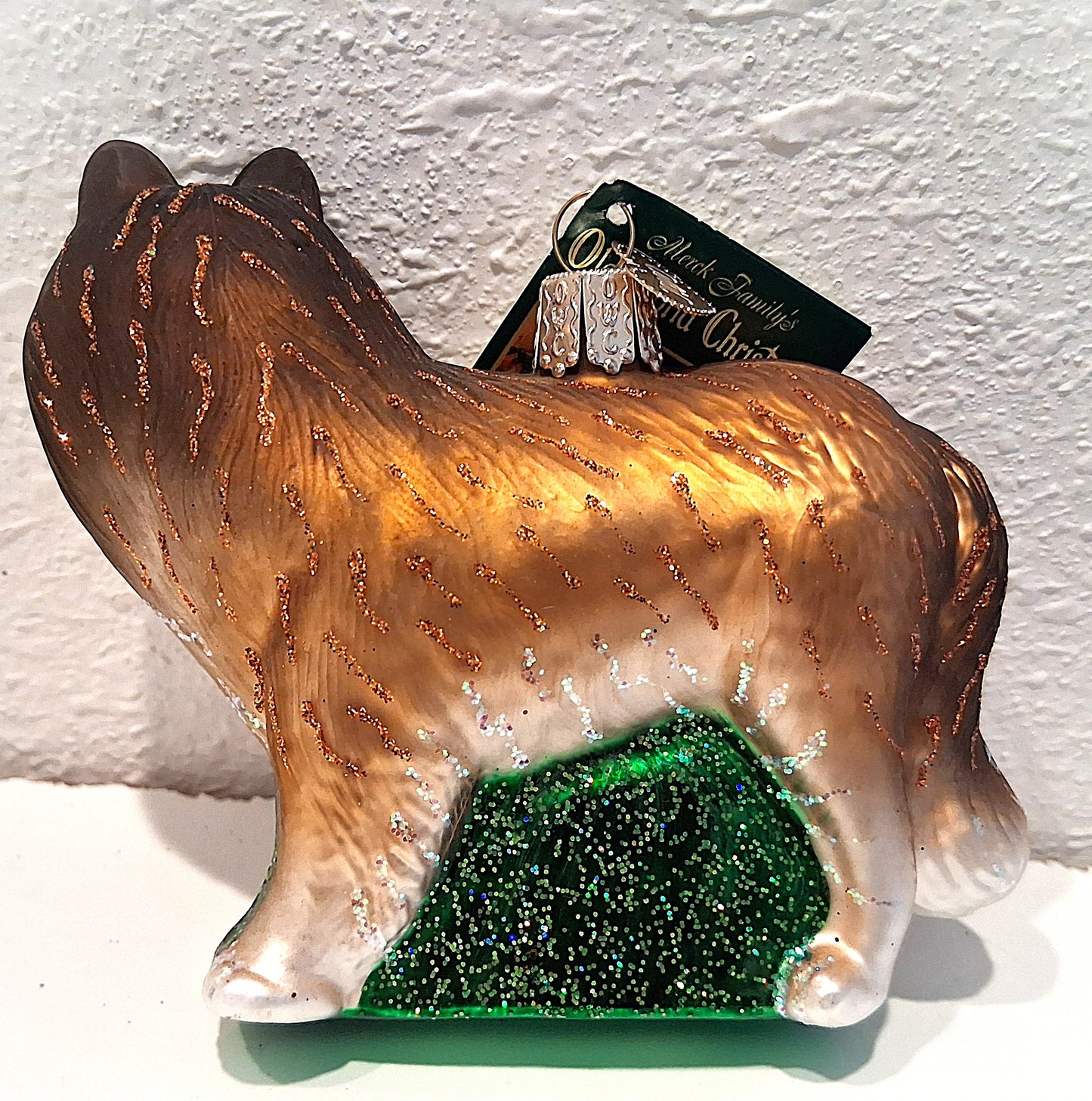 Tan Collie Old World Christmas Ornament