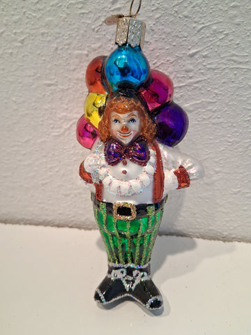 Circus Clown Blown Tree Ornament by Old World Christmas - RETIRED