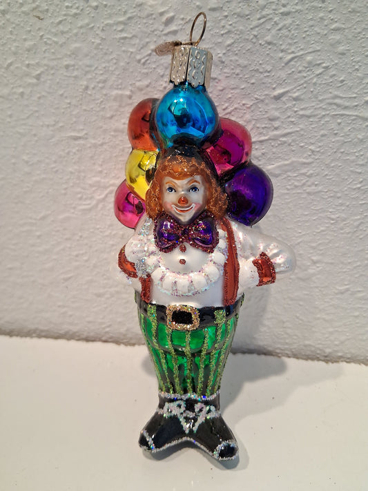 Circus Clown Blown Tree Ornament by Old World Christmas - RETIRED