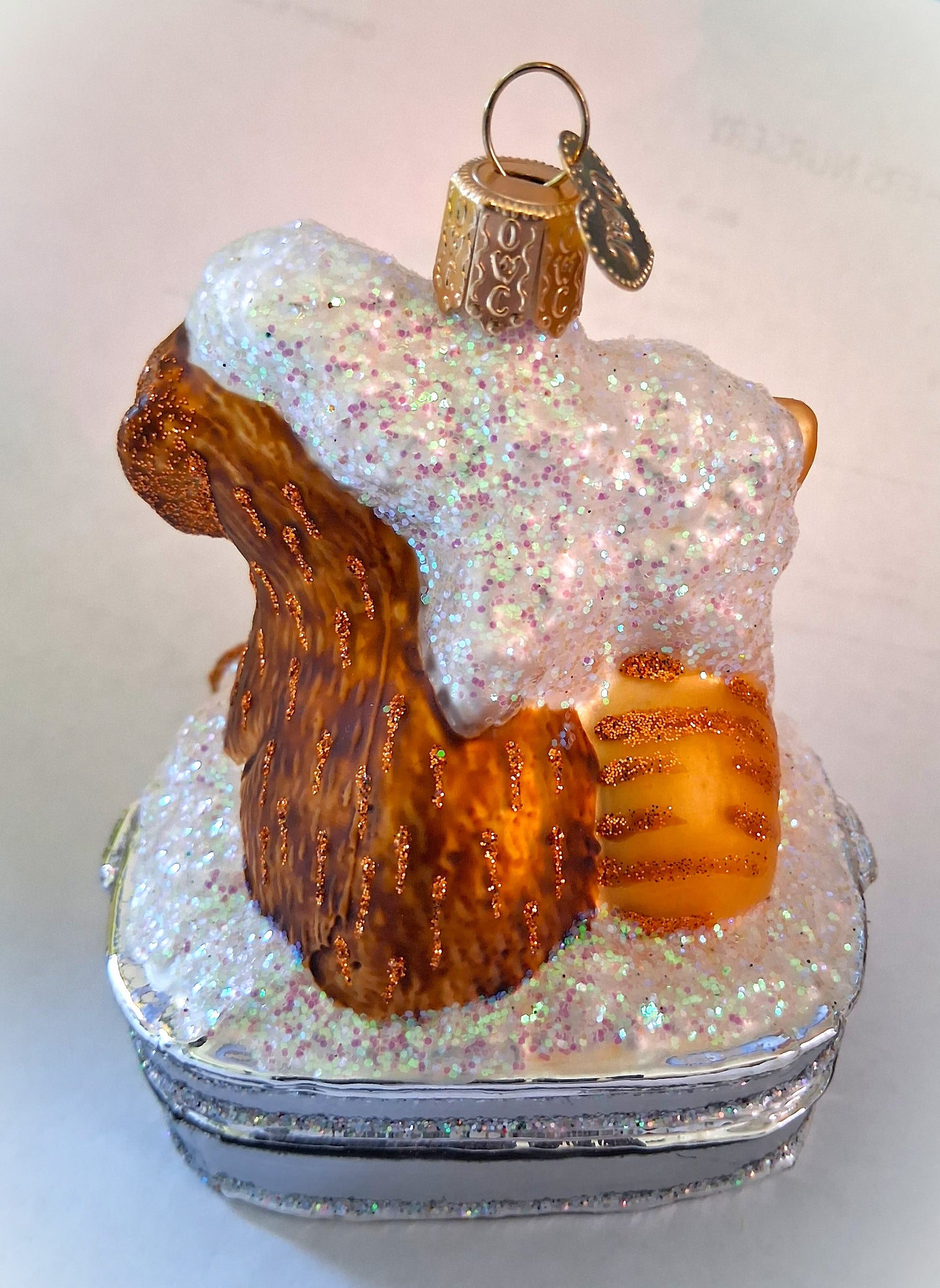 Bath Buddies Puppy and Kitten in Bubble Bath Dog Cat Themed Tree Ornament by Old World Christmas - RETIRED