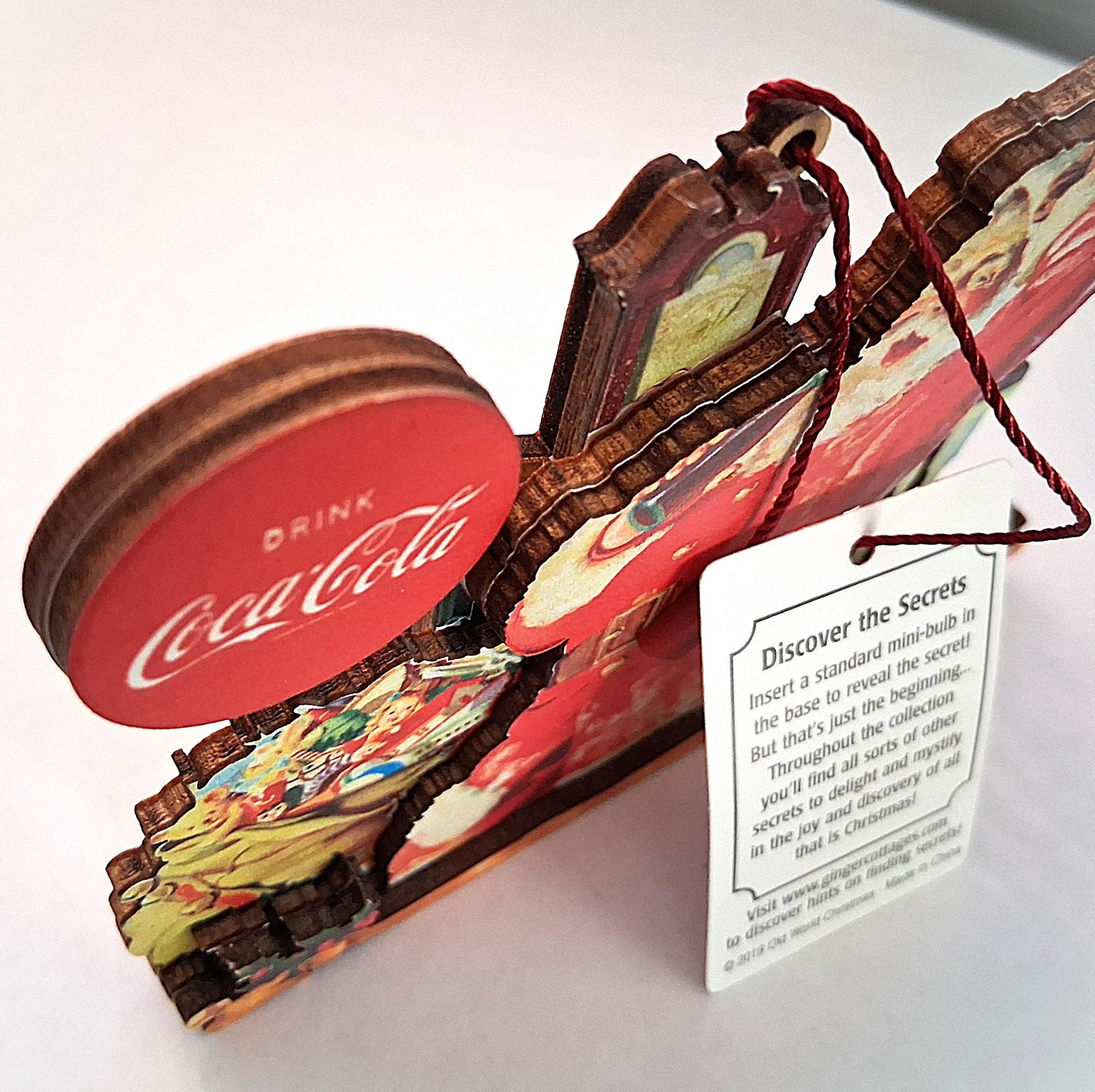 Coca Cola Staircase Santa Christmas Tree Ornament by Ginger Cottages