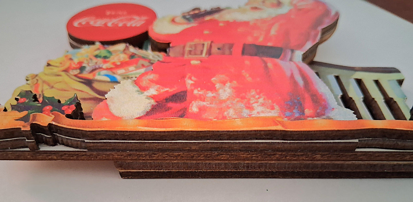 Coca Cola Staircase Santa Christmas Tree Ornament by Ginger Cottages