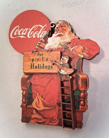 Coca Cola Sparkling Holidays - Vintage-themed Wooden Tree Ornament - Ginger Cottages