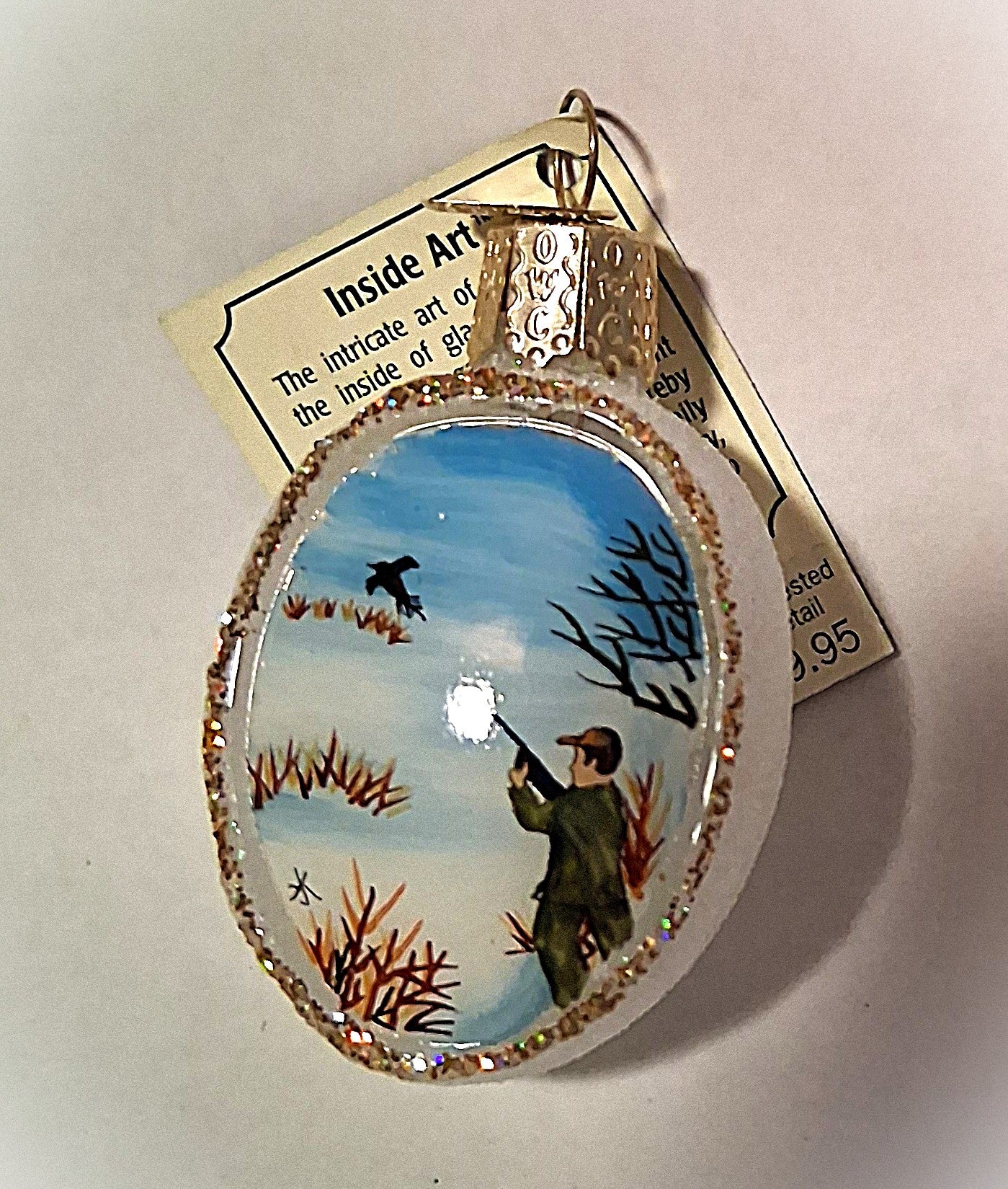 Inside Art Duck Hunting Glass Tree Ornament by Old World Christmas