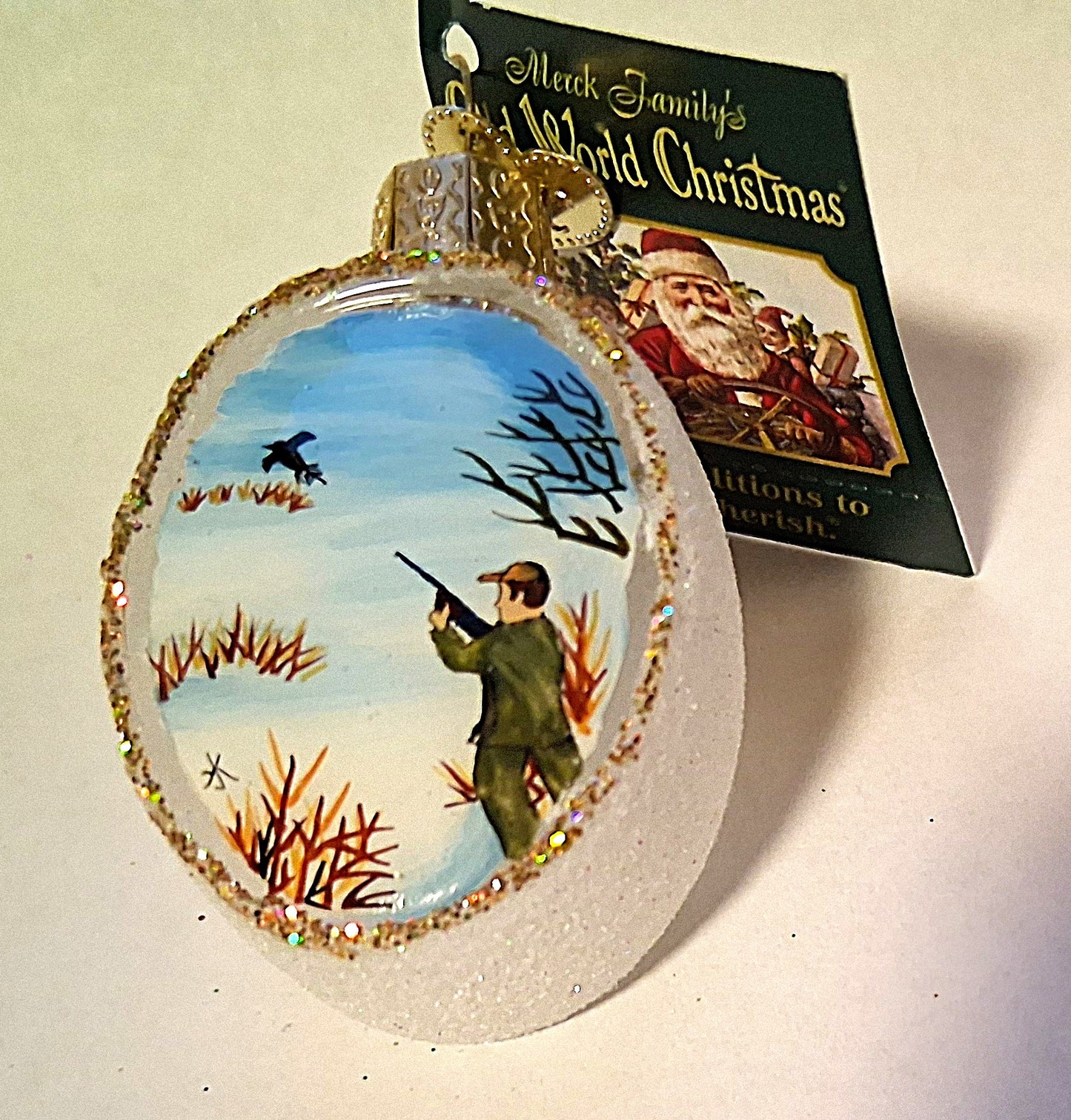 Inside Art Duck Hunting Glass Tree Ornament by Old World Christmas