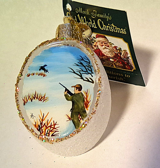 Inside Art Duck Hunting Glass Tree Ornament by Old World Christmas