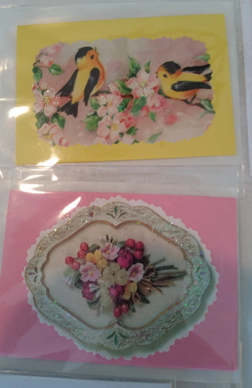 Set of 6 Handmade Vintage Greeting Cards