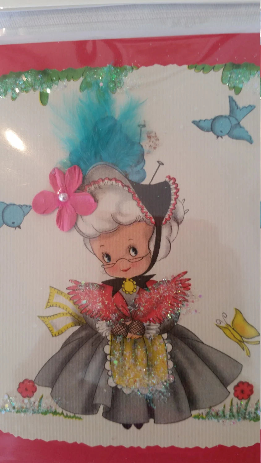 Set of 4 Handmade Vintage Greeting Cards