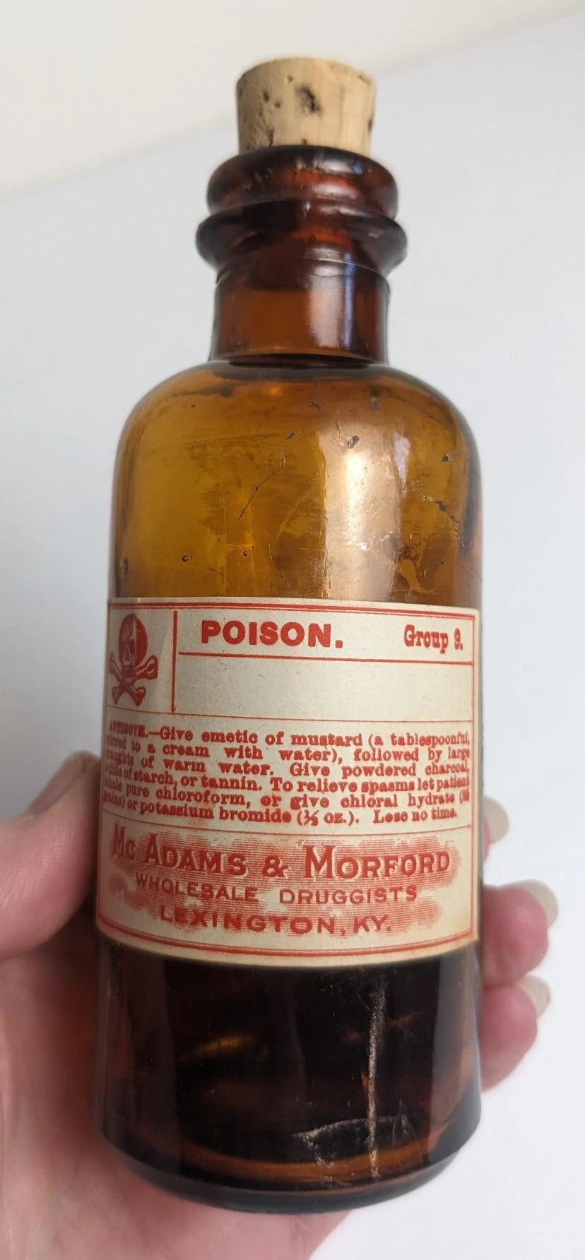 Vintage Antique Style Poison Drug Store Bottles - Strychnine Alkaloid, Poison and Denatured Alcohol Labels