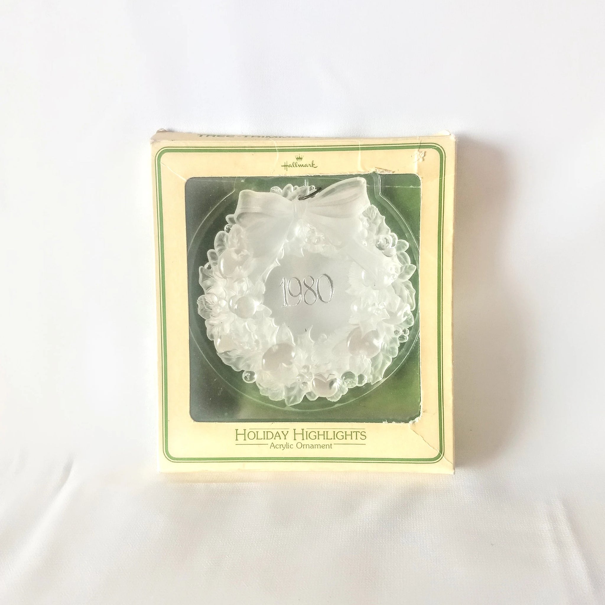 Vintage 1980 Hallmark Highlights Wreath Ornament