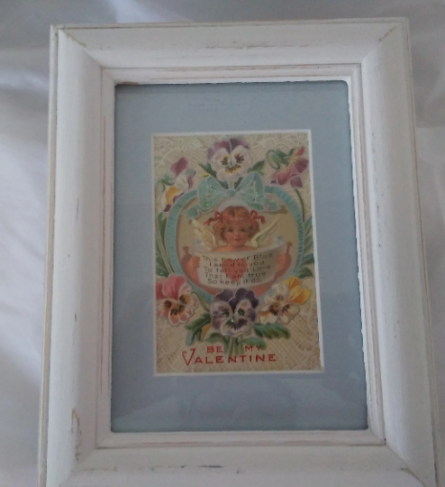 Vintage Valentine's Day Framed Postcard Picture